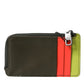 Multicolor Calfskin Leather Logo Card Holder Wallet