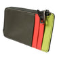 Multicolor Calfskin Leather Logo Card Holder Wallet