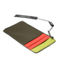 Multicolor Calfskin Leather Logo Card Holder Wallet