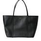 Black Leather Miss Escape Shopping Tote Women Bag