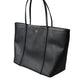 Black Leather Miss Escape Shopping Tote Women Bag