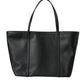 Black Leather Miss Escape Shopping Tote Women Bag
