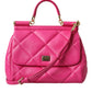Pink Quilted Leather SICILY Shoulder Purse Satchel Bag