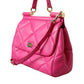 Pink Quilted Leather SICILY Shoulder Purse Satchel Bag