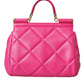 Pink Quilted Leather SICILY Shoulder Purse Satchel Bag