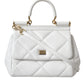 White Quilted Leather SICILY Shoulder Purse Satchel Bag