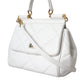 White Quilted Leather SICILY Shoulder Purse Satchel Bag