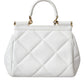White Quilted Leather SICILY Shoulder Purse Satchel Bag