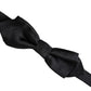 Black Silk Adjustable Neck Men Bow Tie