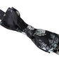 Black Floral Fantasy Adjustable Neck Men Bow Tie