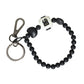 Black White Beaded DG Charm Accessory Keychain Keyring