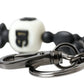 Black White Beaded DG Charm Accessory Keychain Keyring