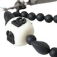 Black White Beaded DG Charm Accessory Keychain Keyring