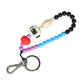 Multicolor Beaded DG Charm Accessory Keychain Keyring