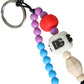 Multicolor Beaded DG Charm Accessory Keychain Keyring