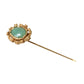 Gold Tone Brass Oval Gem Stone Men Pin Brooch