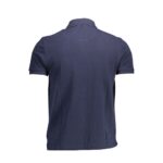 Blue Cotton Men Polo Shirt