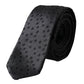 Black Polka Dot Silk Adjustable Men Tie