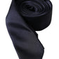 Dark Blue Solid Silk Adjustable Men Tie