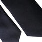 Dark Blue Solid Silk Adjustable Men Tie