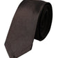 Brown Solid 100% Silk Adjustable Tie