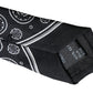 Black Patterned 100%Silk Adjustable Tie