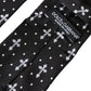 Black White Cross Silk Adjustable Tie