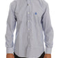 Elegant Blue Striped Formal Shirt