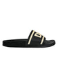 Black Rubber Sandals Slides Beachwear Shoes