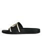 Black Rubber Sandals Slides Beachwear Shoes
