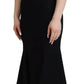 Black Dress Sheath Flare Viscose Dress