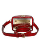 Red Leather Logo Plaque Waist Fanny Pack Women Bag