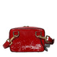 Red Leather Logo Plaque Waist Fanny Pack Women Bag