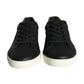 Black Leather Portofino Low Top Sneakers Shoes