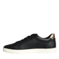 Black Leather Portofino Low Top Sneakers Shoes