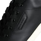 Black Leather Portofino Low Top Sneakers Shoes