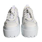 White Silver Chunky Platform Sneakers Shoes