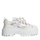 White Silver Chunky Platform Sneakers Shoes