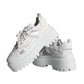 White Silver Chunky Platform Sneakers Shoes