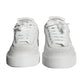 White Miami Leather Low Top Sneakers Shoes