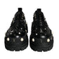 Black Trekking Studded Derby Sneakers Shoes