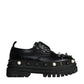 Black Trekking Studded Derby Sneakers Shoes