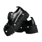 Black Trekking Studded Derby Sneakers Shoes