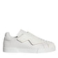 White Leather Slip On Low Top Sneakers Shoes