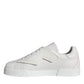 White Leather Slip On Low Top Sneakers Shoes