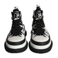 Black White Checkered High Top Sneakers Shoes