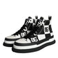 Black White Checkered High Top Sneakers Shoes