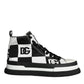 Black White Checkered High Top Sneakers Shoes