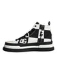 Black White Checkered High Top Sneakers Shoes