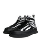 Black White Zebra High Top Men Sneaker Shoes